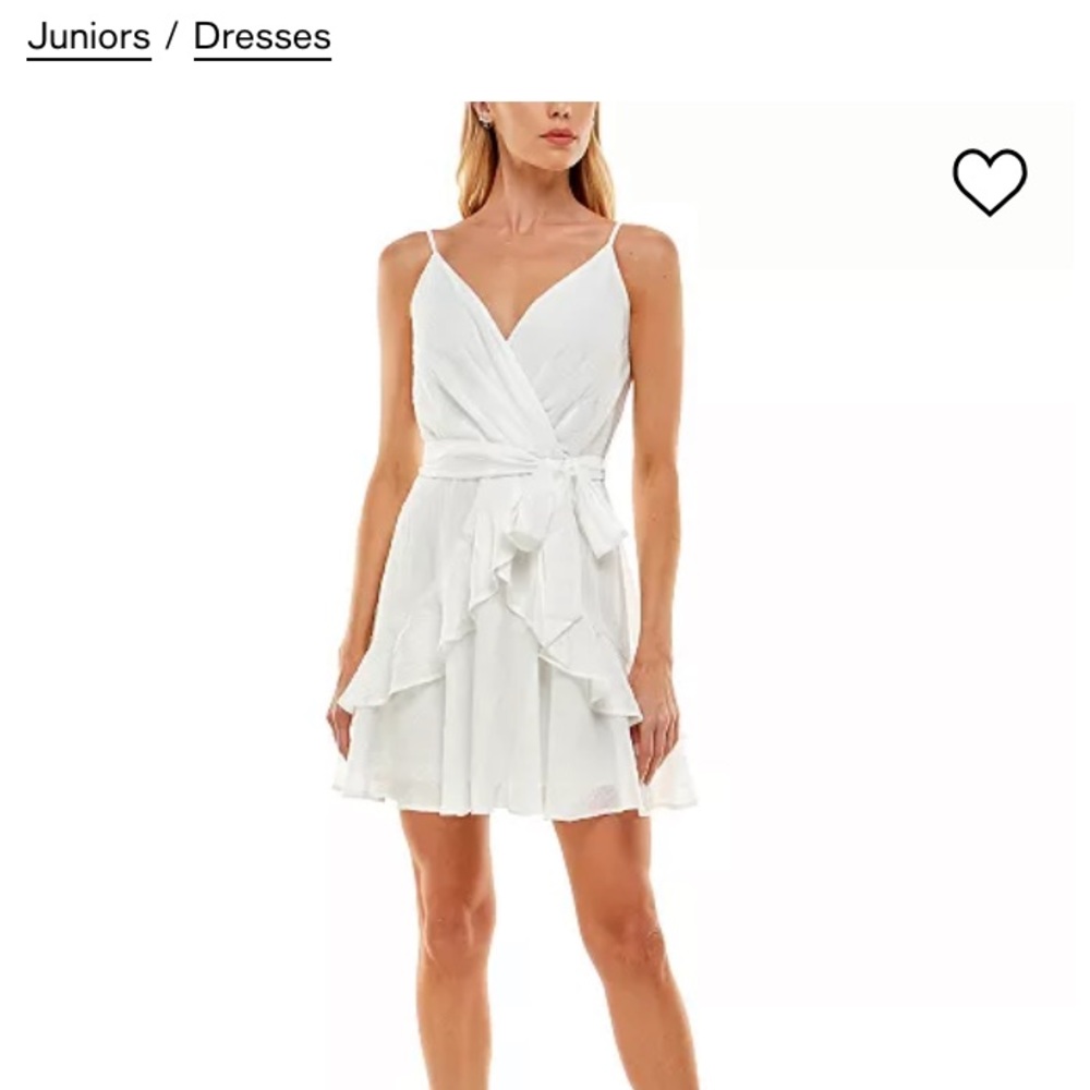 Trixxi Juniors' Printed Ruffled Fit & Flare Dress (White XS)